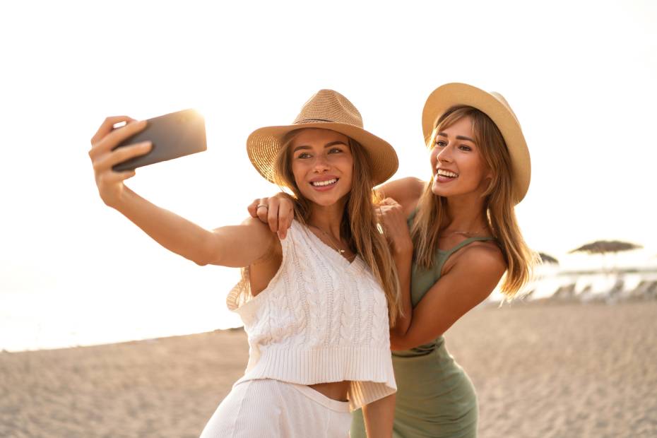 Two women taking a selfie