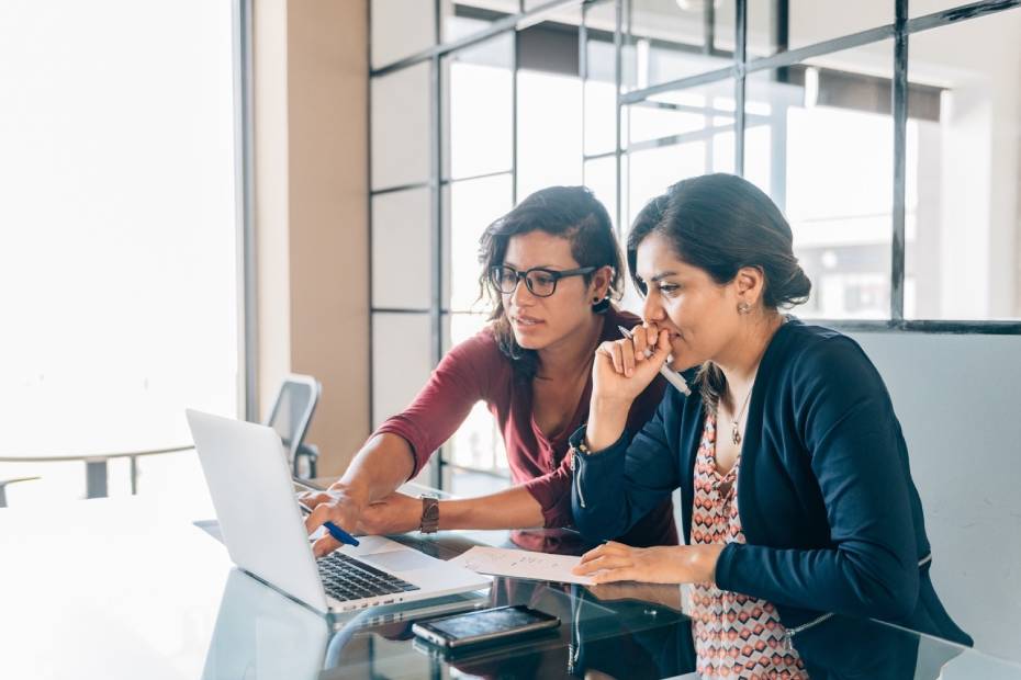 Female business owner at desk