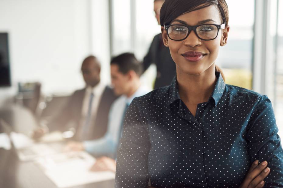 Woman Standing at work / office